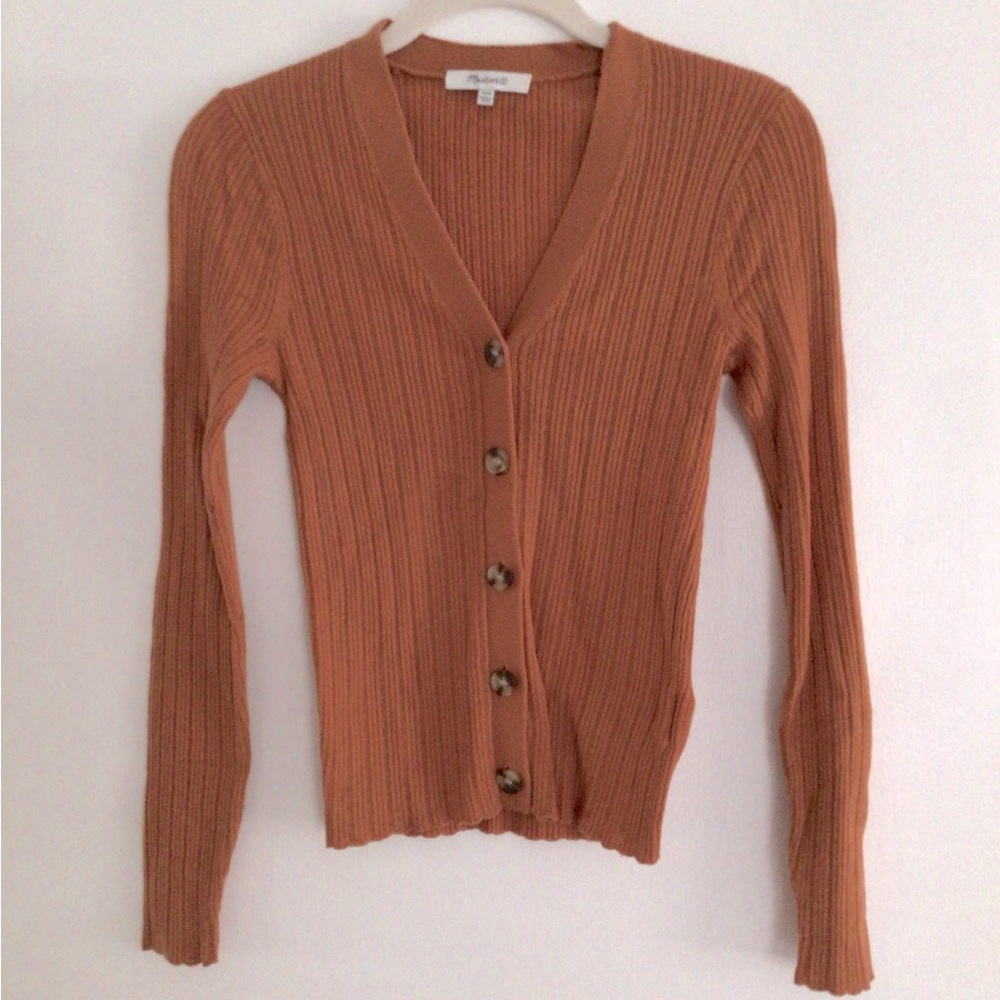 Burnt Orange Madewell Cardigan